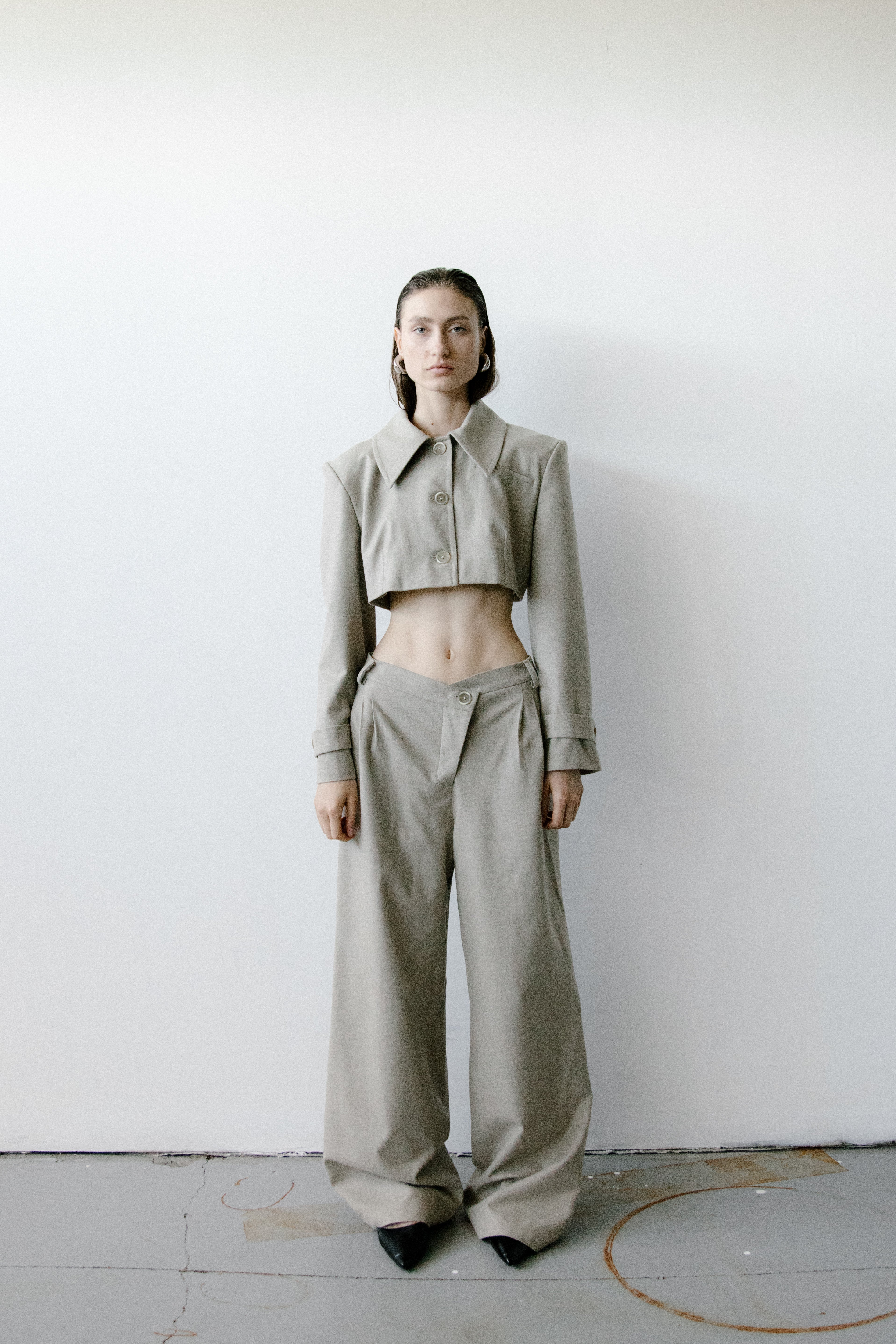 Triangle Taupe Melange Trousers